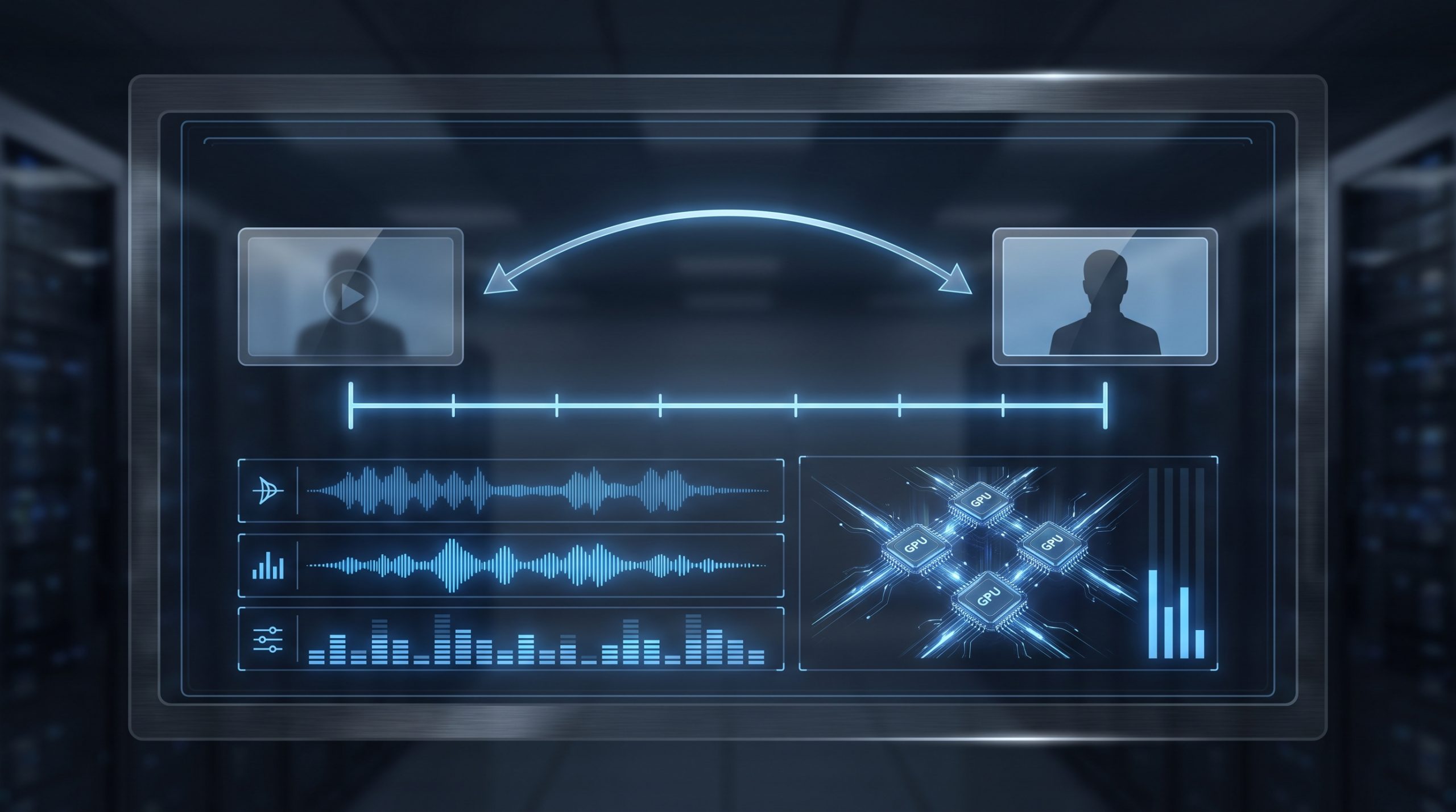 AI video inference control plane with video frames, audio conditioning, and GPU telemetry