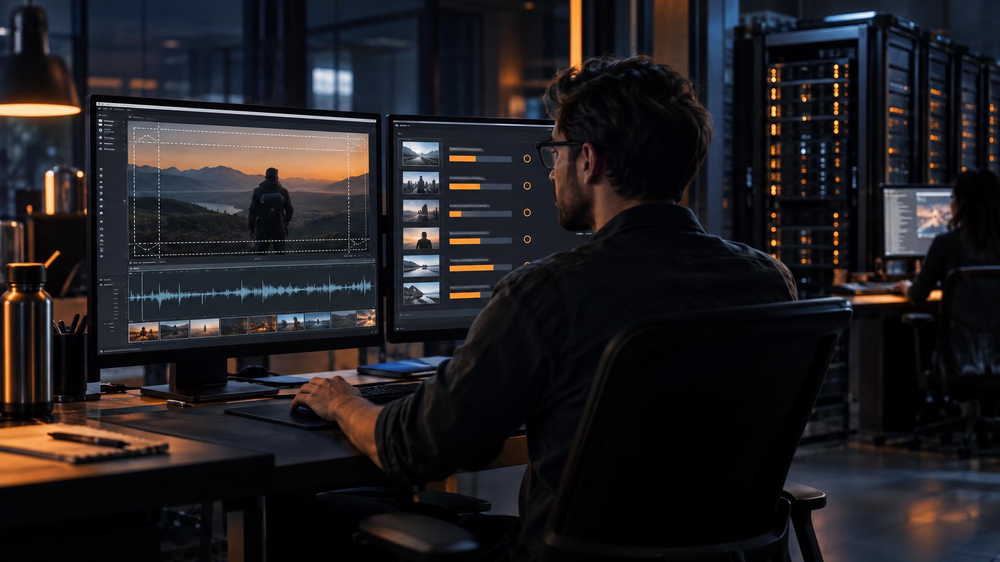 Caption quality review station for video captioning infrastructure with waveform and GPU batch queue