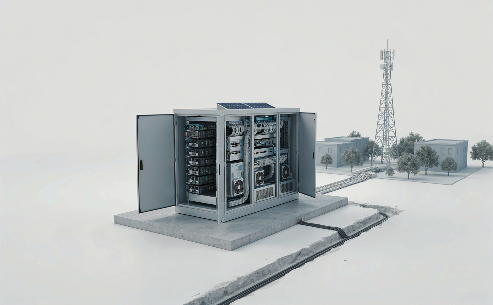 Generated edge inference pod with GPU server and fiber links